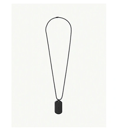 Shop Off-white Dogtag Necklace In Black