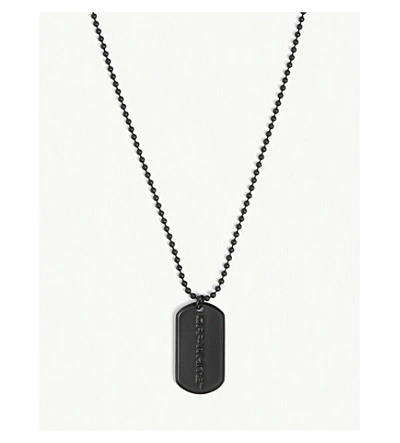 Shop Off-white Dogtag Necklace In Black