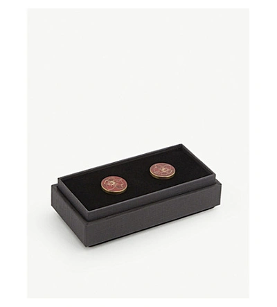 Shop Alice Made This Poppy Patina Cufflinks In Brown