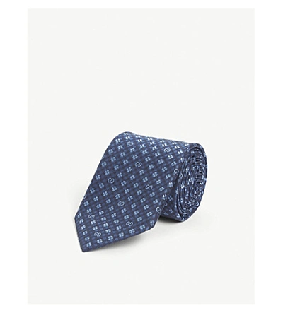沙姆罗克和GG标志印花丝绸领带
