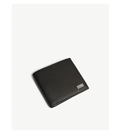 Shop Hugo Boss Pebbled Leather Billfold Wallet In Black