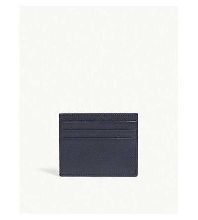 Shop Prada Saffiano Leather Card Holder In Black