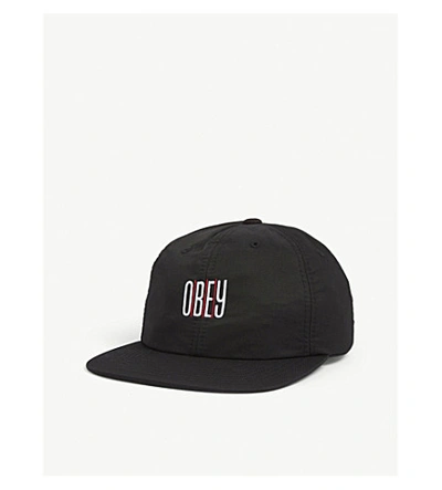 Shop Obey Rise 6 Logo Baseball Cap In Black