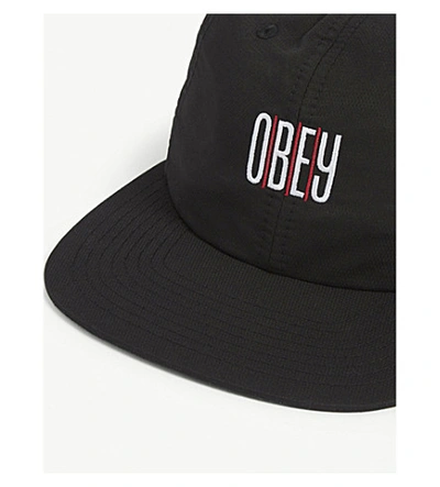 Shop Obey Rise 6 Logo Baseball Cap In Black