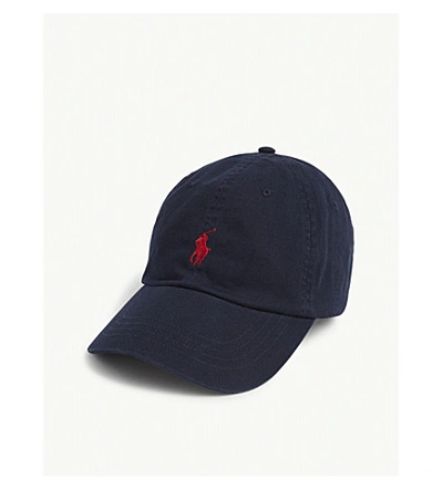 Shop Polo Ralph Lauren Embroidered Logo Baseball Cap In Navy