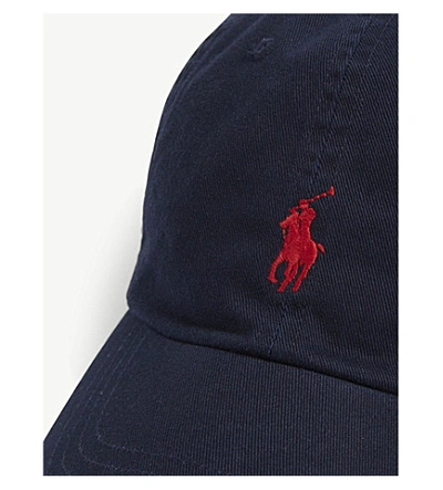 Shop Polo Ralph Lauren Embroidered Logo Baseball Cap In Navy