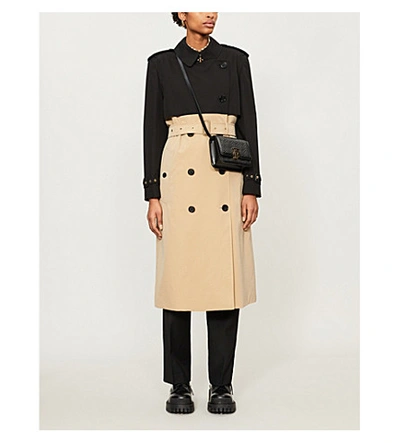 Shop Burberry Deighton Double-breasted Cotton Coat In Black