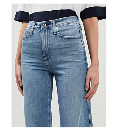 Shop Ag Etta Slim Wide-leg High-rise Jeans In Light Blue