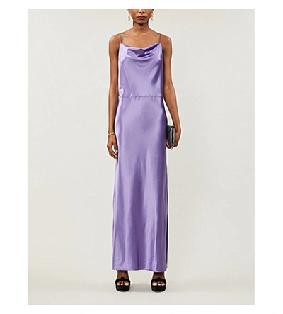 Samsoe & Samsoe Apples I Open-back Satin-crepe Maxi Dress In Aster Purple |  ModeSens