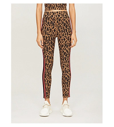 Shop Michi Strike Leopard-print Stretch-jersey Leggings