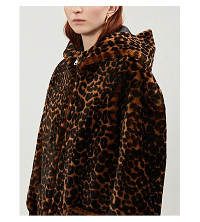 Shop Sandro Leopard-print Shearling Jacket