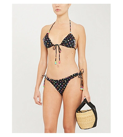 Shop Agent Provocateur Sidnie Polka-dot Triangle Bikini Top In Sidnie Multi