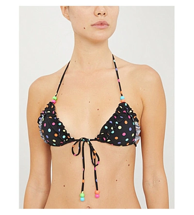 Shop Agent Provocateur Sidnie Polka-dot Triangle Bikini Top In Sidnie Multi