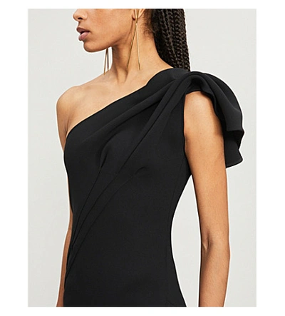 Shop Maticevski Accompany Asymmetric Floor-length Crepe Gown In Black