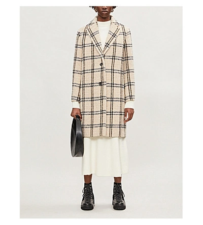 maje checked coat