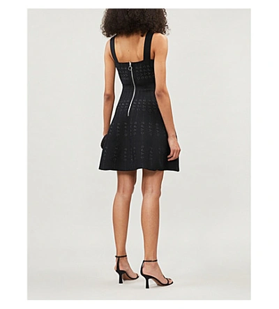 Relief Metallic-print Stretch-knit Mini Dress In Black Relief Metallic-print Stretch-knit Mini Dress In Black