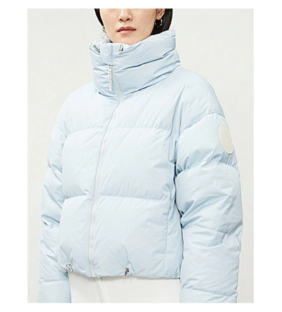 Shop Cordova Mont Blanc Cropped Shell-down Jacket In Moonless+night