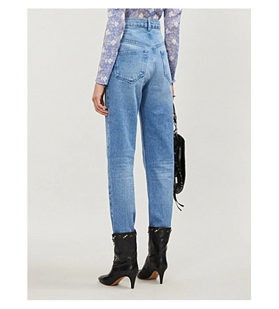 Shop Isabel Marant Dominic Straight-leg High-rise Jeans In Light Blue