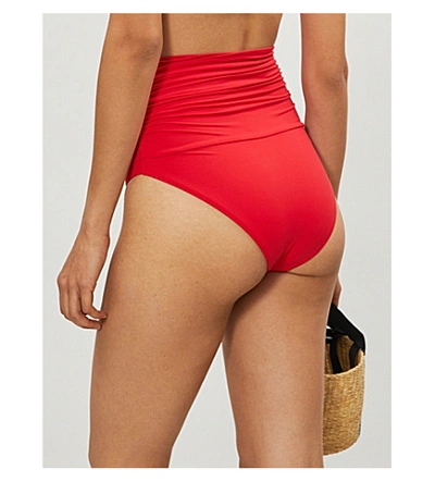 Shop Melissa Odabash Caribe High-rise Bikini Bottoms In Red