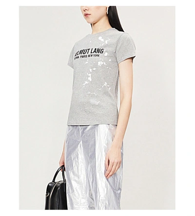 Shop Helmut Lang Baby Painter Cotton-jersey T-shirt In Precision+heather