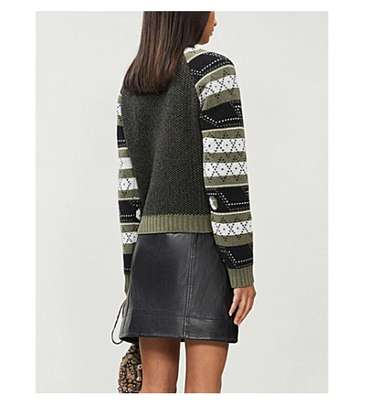 Shop Ganni Curved-hem Leather Mini Skirt In Black