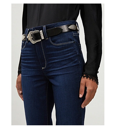 Shop Paige Hoxton Skinny High-rise Jeans In Pinetree