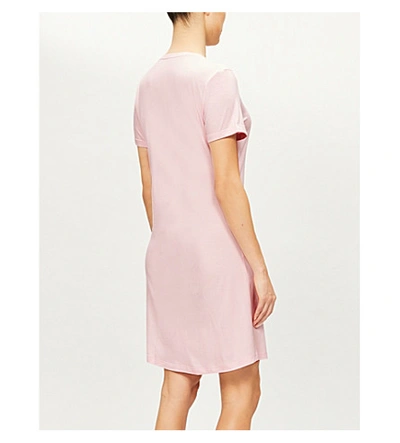 Shop Derek Rose Lara V-neck Stretch-woven Night Gown In Lara+pink