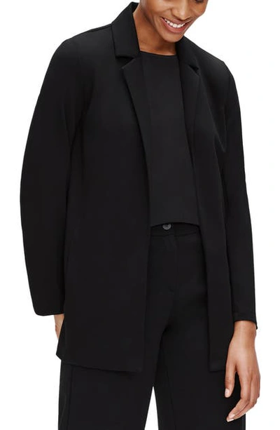 Shop Eileen Fisher Notch Collar Jacket In Black