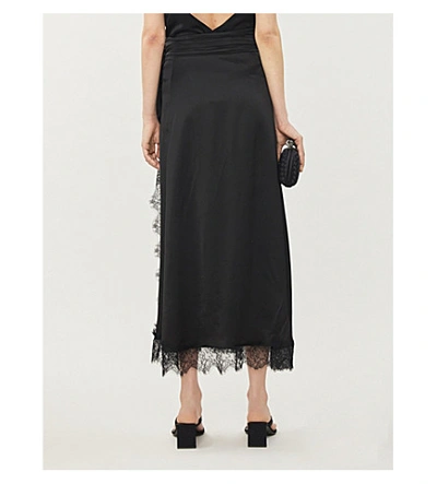 Shop Vanessa Cocchiaro Aphra Lace-trim High-waist Woven Skirt In Black