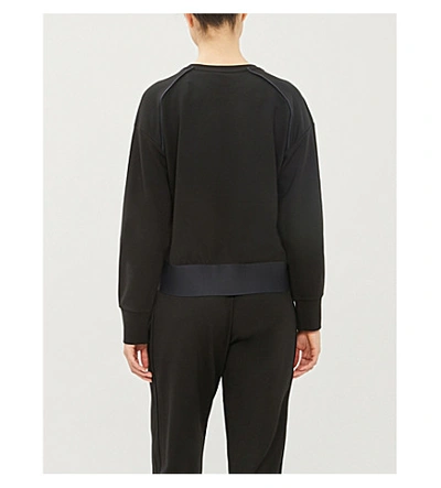 Shop Calvin Klein Performance Logo-print Stretch-jersey Sweatshirt In 007 Ck Black