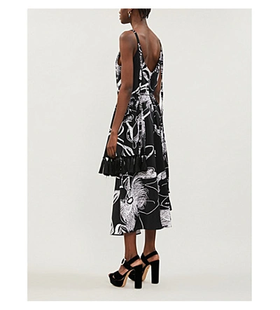 Shop Stine Goya Basil Graphic-pattern Stretch-jersey Midi Dress In Jasmine+black