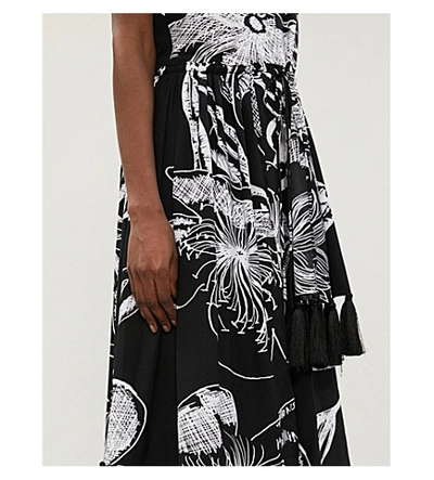 Shop Stine Goya Basil Graphic-pattern Stretch-jersey Midi Dress In Jasmine+black