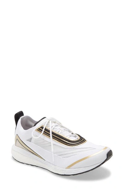 Shop Adidas By Stella Mccartney Boston Running Sneaker In White/ Gold/ White