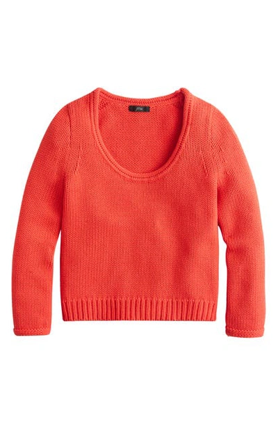 Shop Jcrew Rolled Scoop Neck Sweater In Brilliant Sunset