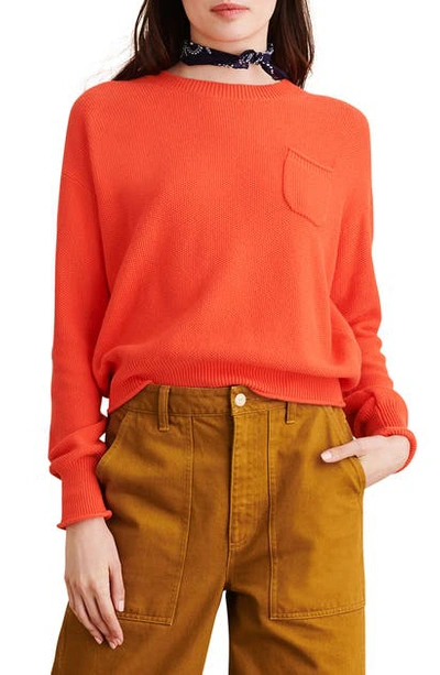 Shop Alex Mill Pocket Sweater In Flame Lily
