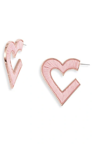 Shop Mignonne Gavigan Fiona Heart Earrings In Pink/ Rosegold