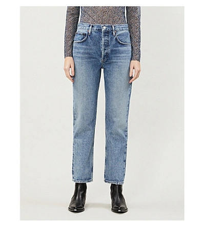 Shop Agolde Ripley Mid-rise Denim Jeans In Forfeit