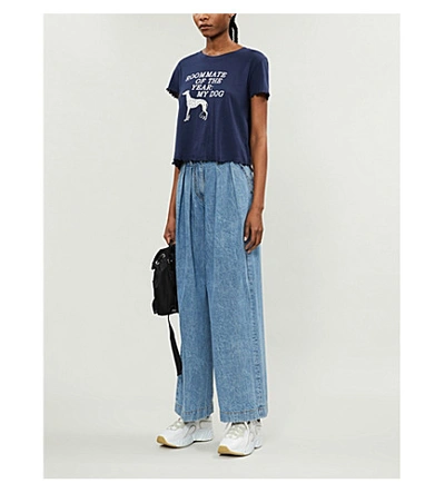 Shop Wildfox Roommate Of The Year Cotton-jersey T-shirt In Oxford