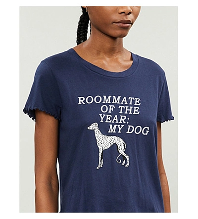 Shop Wildfox Roommate Of The Year Cotton-jersey T-shirt In Oxford