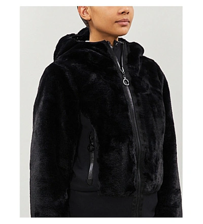 Shop Goldbergh Sunna Reversible Faux-fur And Shell Jacket In Black