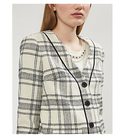 Shop Claudie Pierlot Vissia Checked Tweed Jacket In Bicolore