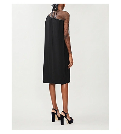 Shop Jenny Packham Rey Stretch-crepe Midi Dress In Black