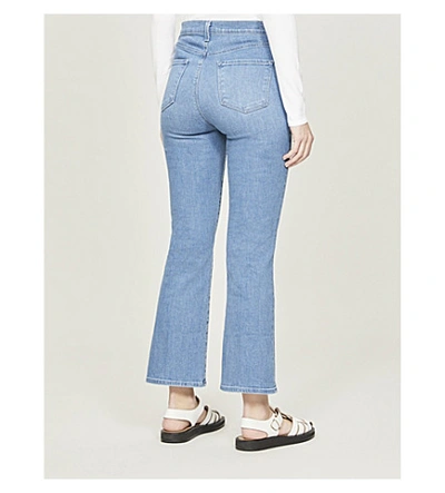 Shop J Brand Lillie Cropped Straight Mid-rise Stretch-denim Jeans In Heart