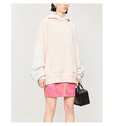 Shop Amiri Eternal Happiness Oversized Cotton-jersey Hoody In Salmon