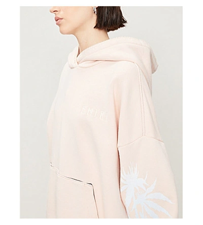 Shop Amiri Eternal Happiness Oversized Cotton-jersey Hoody In Salmon