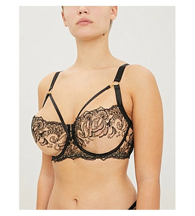 Shop Aubade Baisers Charnels Full Cup Bra In Noir Cachemire