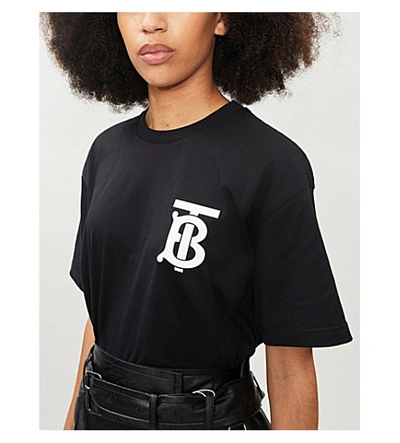 Shop Burberry Emerson Logo-print Cotton-jersey T-shirt In Black