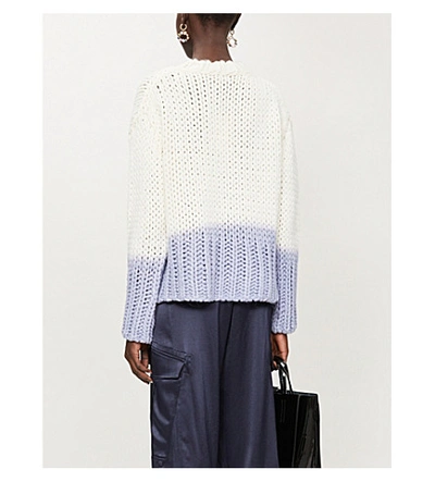 Shop Acne Studios Dip-dyed Stretch-knit Jumper In Off+white