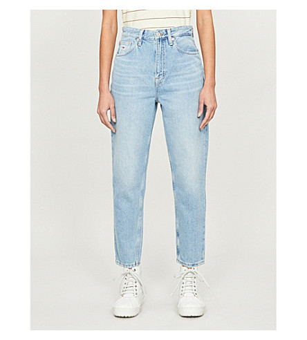 tommy jeans high rise tapered tj silver lt