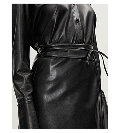 Shop Nanushka Seyoka Wrap-front Vegan Leather Mini Skirt In Black